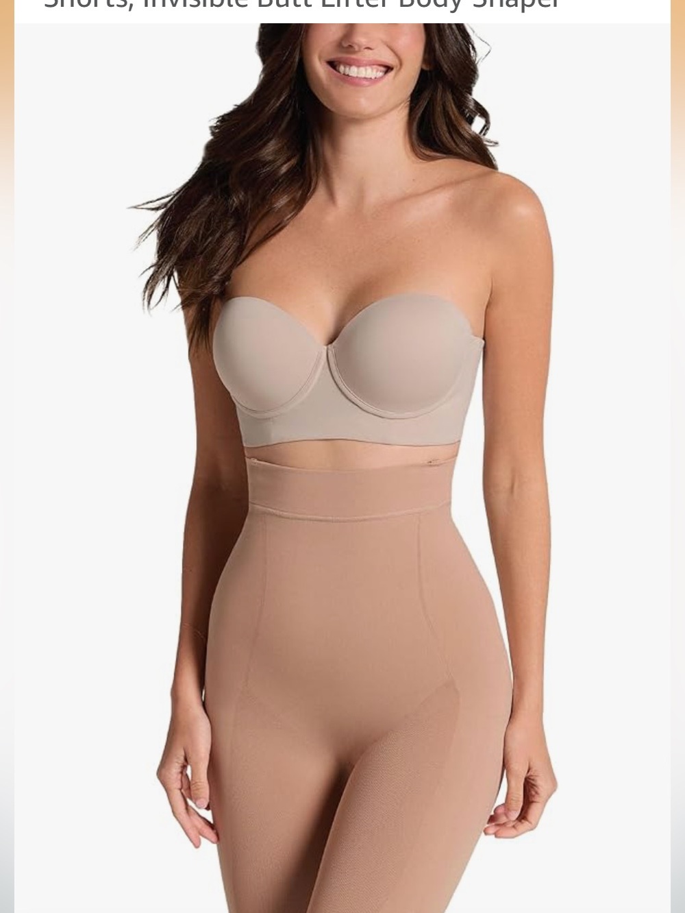 🚘 🆕 High-Waist Sculpting Shapewear Shorts in Beige tummy control shaper S/M